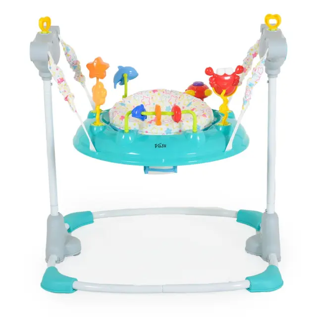 Moni Jumper Vista Παιχνίδι Στήριξης Τραμπολίνο με Περιστρεφόμενο Κάθισμα 360° Τυρκουάζ 6+ Μηνών