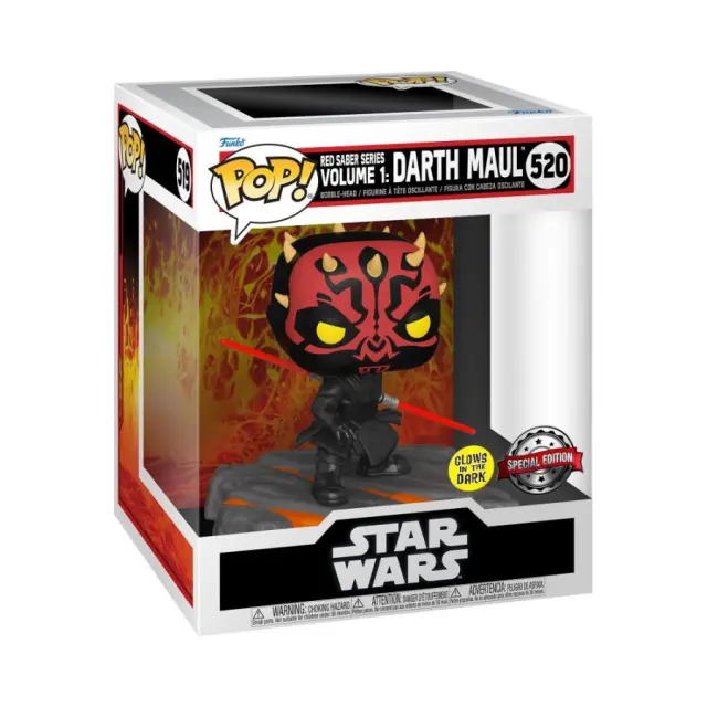 Funko Pop! Deluxe: Disney Star Wars - Red Saber Series Volume 1: Darth Maul (Glows in the Dark) (Special Edition) #520 Bobble-Head Vinyl Figure 2