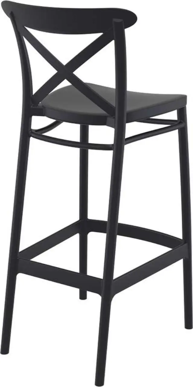 Σκαμπό Bar CROSS Μαύρο PP 45x52x106cm 2