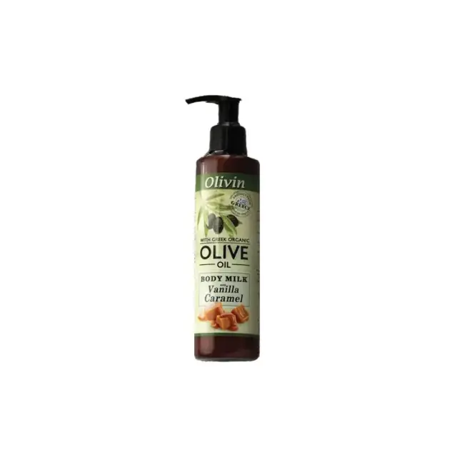 Olivin Body Milk Vanilla Caramel Ενυδατικό Γαλάκτωμα Βανίλια & Καραμέλα 200ml