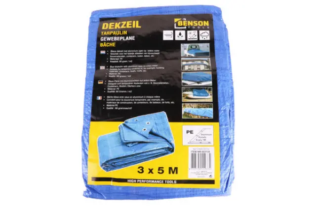 Tarpaulin 3 x 5 m blue