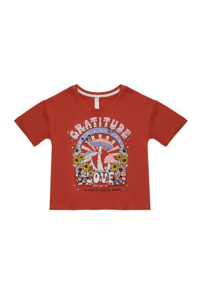 T-Shirt Kid Gratitude Κεραμιδί
