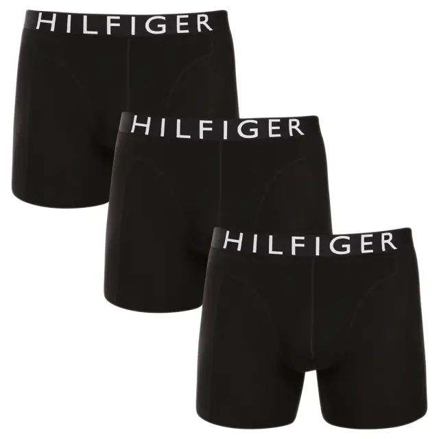 Tommy Hilfiger Ανδρικό Boxer Logo Waistband - Τριπλό Πακέτο, Χρώμα Μαύρο-Μαύρο-Μαύρο - S