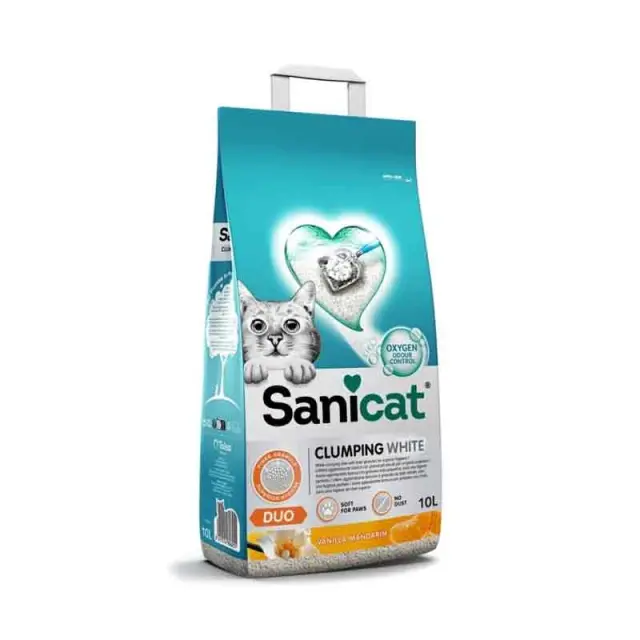 Sanicat Clumping White Active Duo Άμμος Υγιεινής Γάτας με Άρωμα Βανίλιας και Μανταρίνι 10lt