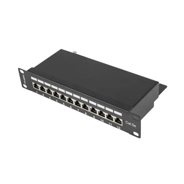 Lanberg Patch Panel 12-Port 1U 10" Cat.5E Black (PPF5-9012-B)