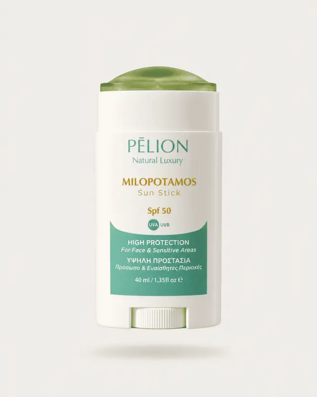 PFORPELION MILOPOTAMOS SUN STICK SPF 50 ΑΝΤΗΛΙΑΚΟ ΣΤΙΚ ΓΙΑ ΠΡΟΣΩΠΟ ΚΑΙ ΕΥΑΙΣΘΗΤΕΣ ΠΕΡΙΟΧΕΣ
