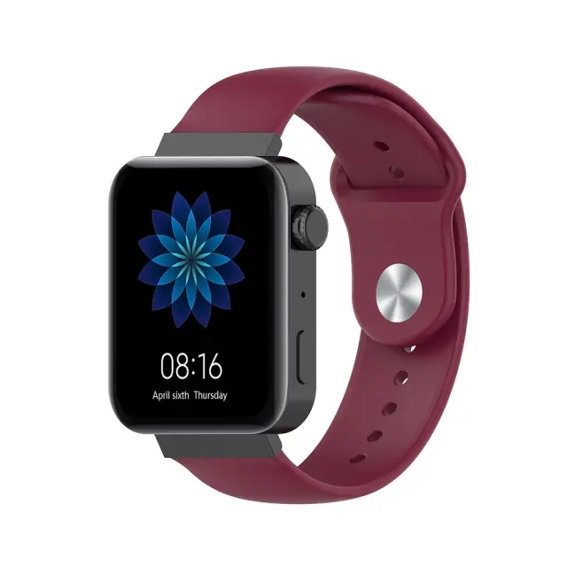 Solid Color Λουράκι για Smartwatch 18mm-Wine Red OEM