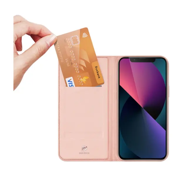 Dux Ducis Skin Pro Series Θήκη Book για Apple iPhone 13 Ροζ Χρυσή 2