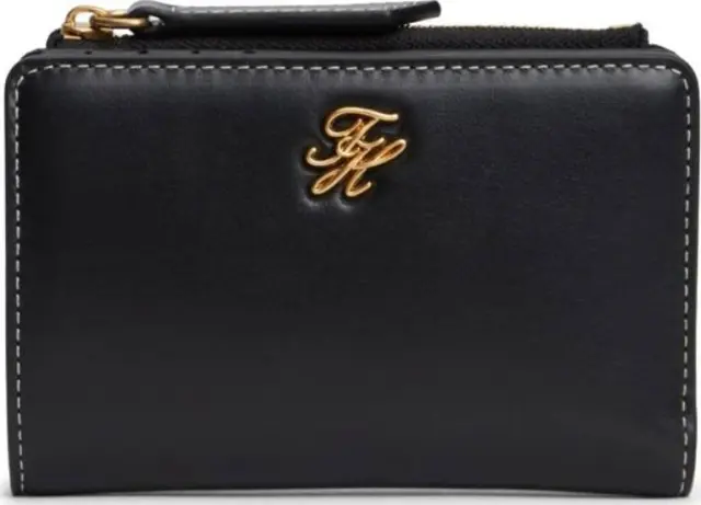 Tommy Hilfiger Γυναικείο Μεσαίο Πορτοφόλι Script Bifold Μαύρο