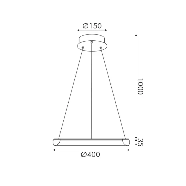 HARMONY-ΦΩΤΙΣΤΙΚΟ ΚΡΕΜΑΣΤΟ ΜΑΥΡΟ ΑΛΟΥΜΙΝΙΟΥ LED SMD 24W CCT 1900LM IP20 Φ400X1000MM / HM23LEDP40BKCCT 2