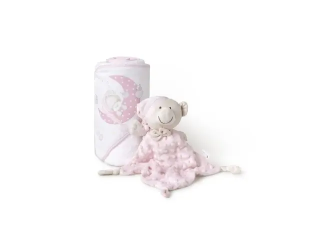 Interbaby Bear Set Μπουρνούζι Κάπα 100Χ100 &, Βελούδινο Πανάκι Παρηγοριάς Pink
