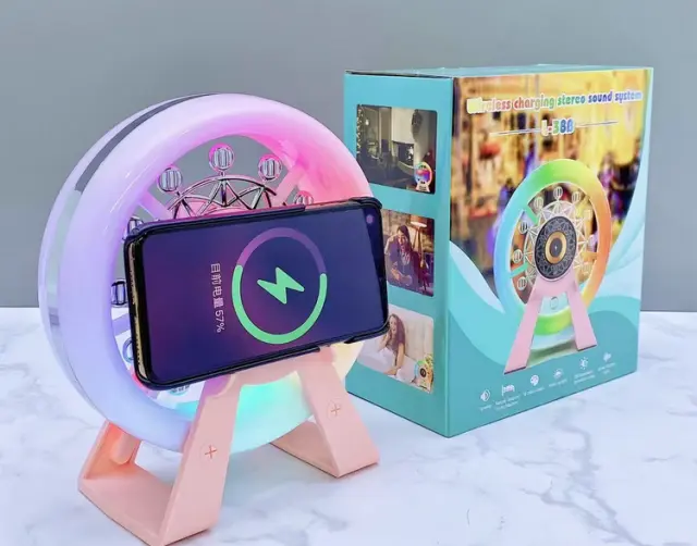 Ασύρματο ηχείο Bluetooth με βάση ασύρματης φόρτισης smartphone - Wheel - L-38B - 811580 - White 2