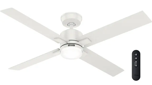 Hunter Mila 132 Fresh White - Ανεμιστήρας Οροφής με Φωτιστικό