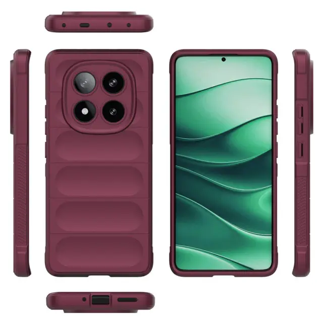Θήκη Rugged για Redmi Note 14 Pro 5G/Poco X7 5G-Wine Red OEM 2