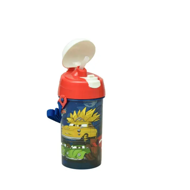 Gim Παγούρι Πλαστικό με Καλαμάκι 500ml Cars (552-72209) 2