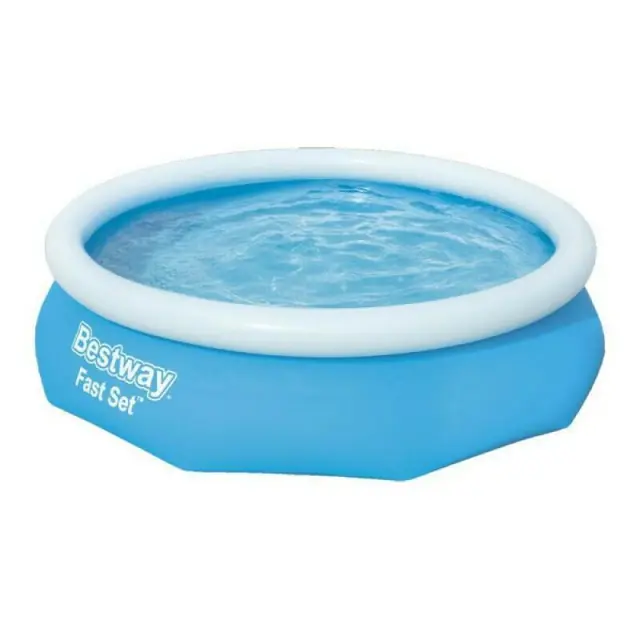 Bestway Στρογγυλή Φουσκωτή Πισίνα 244x244x61εκ. Fast Set Μπλε (57448) 2