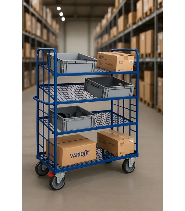 Variofit sw-540.223/AG Τρόλεϊ Μεταφοράς 2 Επιπέδων με Επικλινή Ράφια για Φορτίο Βάρους ως 250kg 3