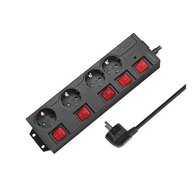 LogiLink Power Strip 4-socket 1.5m Black (LPS251)