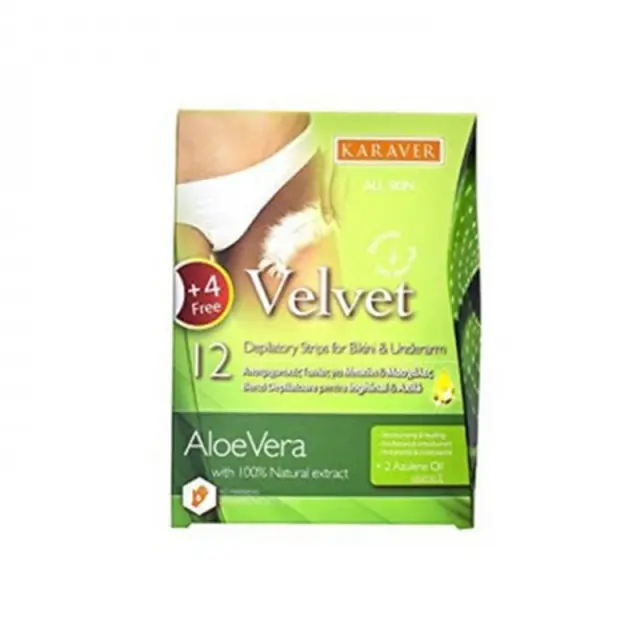 Karaver Αποτριχωτικές Ταινίες Μπικίνι Velvet Bikini With Aloe Vera 12τμχ