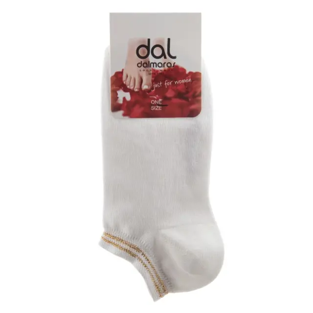 Γυναικεία τερλίκια με Lurex Dalmaras Socks 902 One Size Λευκό - Χρυσό
