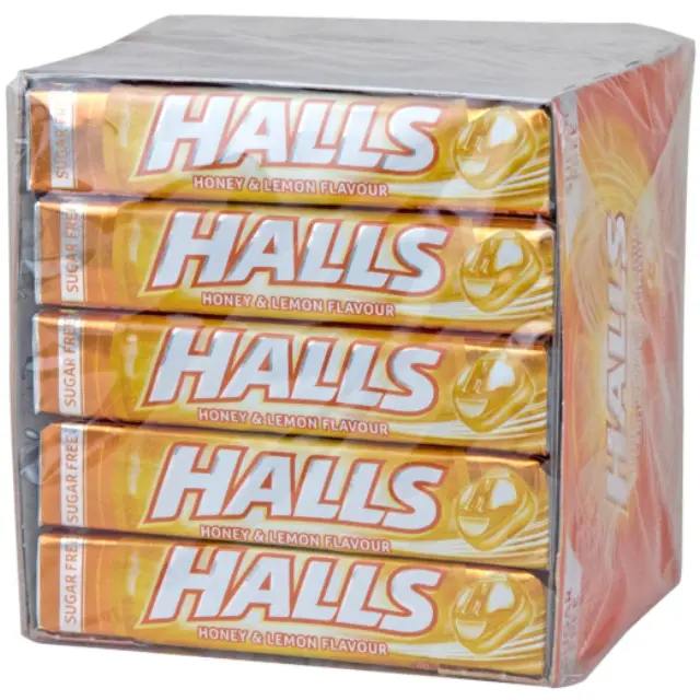 Halls Καραμέλα Μέλι - Λεμόνι Χωρίς Ζάχαρη 32gr Συσκ. 20 τμχ