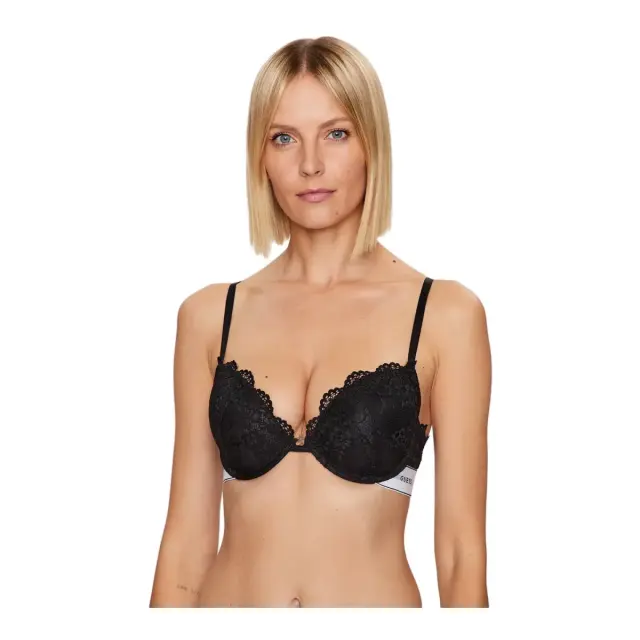 Guess Γυναικείο Σουτιέν Push-Up Lace Belle, Χρώμα Jet Black A996