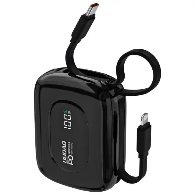 Φορτιστής Ανάγκης Dudao K32 22.5W 10000mAh με 2 Ενσωματωμένα Καλώδια Μαύρο N71365