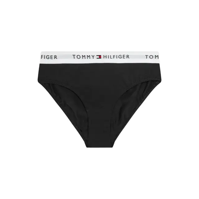 Tommy Hilfiger Παιδικό Slip Κορίτσι TH Signature Logo Waistband - Διπλό Πακέτο, Χρώμα Λευκό-Μαύρο 2