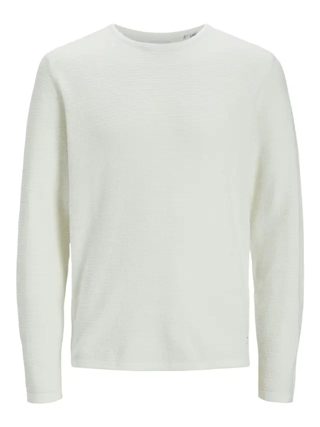 JJEGREG KNIT CREW NECK SN cloud dancer