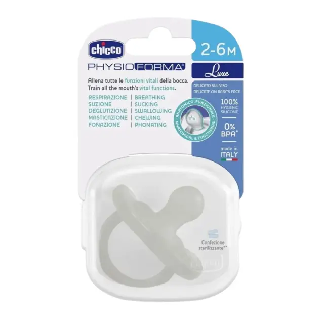 Chicco Πιπίλα Σιλικόνης Soft Luxe για 2-6 μηνών Γκρι