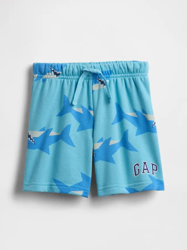 Νηπιακό babyGap Σορτς Φόρμας French Terry Χαλαρής Γραμμής με Λογότυπο. blanket blue
