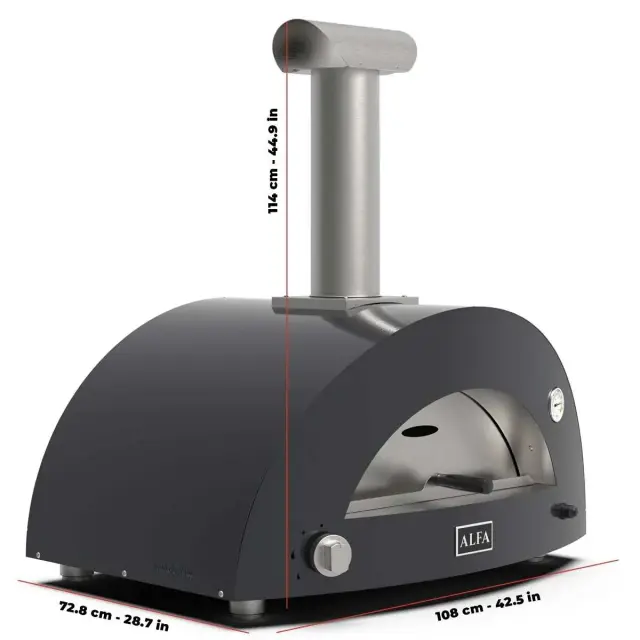 Φούρνος Υγραερίου Alfa Moderno 3 Pizze Ardesia Red - ALFA Επιλογή Καύσιμο Ξύλο/Υγραέριο (υβριδικό) - Χρώμα Ανθρακί 2