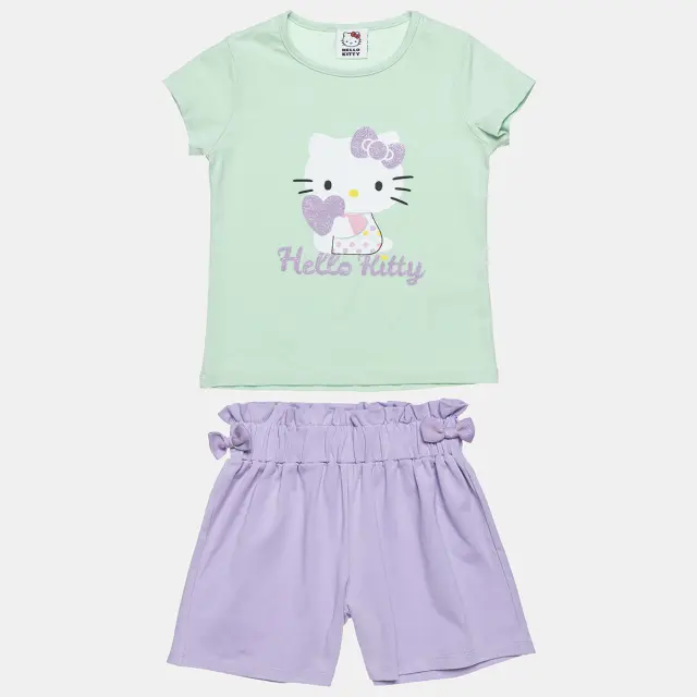 Σετ Hello Kitty μπλούζα με glitter και σορτς