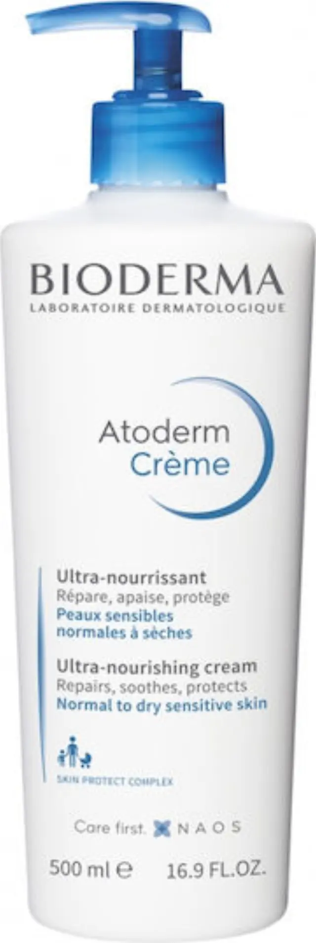 Bioderma Atoderm Creme Ultra-Nourishing Cream Normal To Dry Ενυδατική Κρέμα Σώματος με Υαλουρονικό Οξύ για Ξηρές & Ευαίσθητες Επιδερμίδες 500ml 3