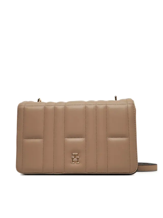 Tommy Hilfiger Γυναικεία Τσάντα Feminine Convertible Crossover Μπεζ