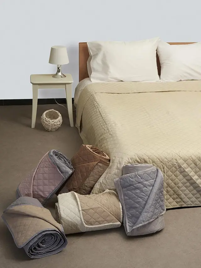 Κουβερλί Fiber Ecru/Beige Μονό (160x220) Sunshine 3