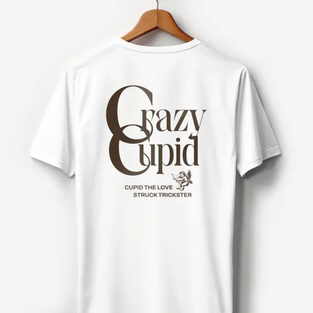 T-shirt Noshame® Λευκό με τύπωμα Crazy Cupid - 132528 - XXL 2