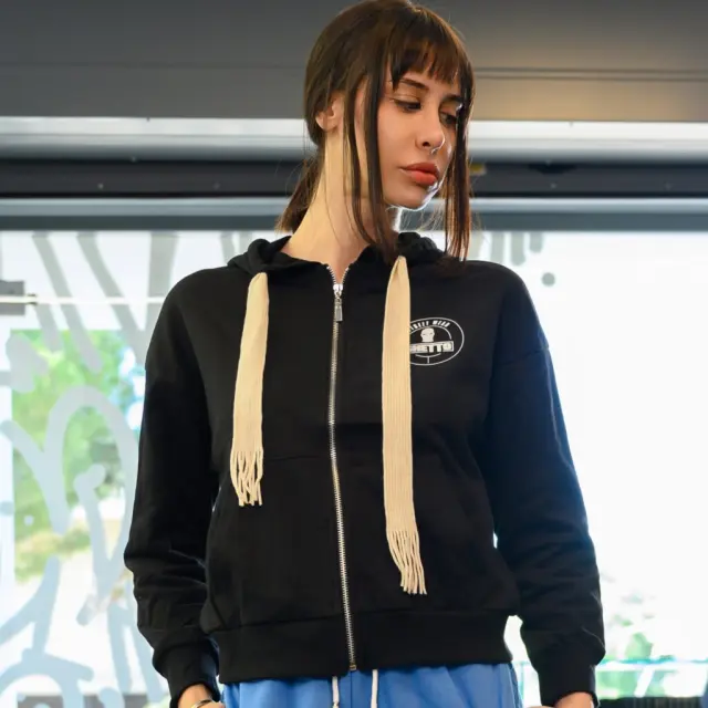 Ghetto Streetwear Zip Hoodie for Women | New Collection Black