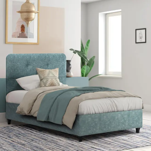 ΚΡΕΒΑΤΙ ΑΠΟ ΥΦΑΣΜΑ LIGHT GREEN FB9649.27 ΓΙΑ ΣΤΡΩΜΑ 90x200 εκ. 2