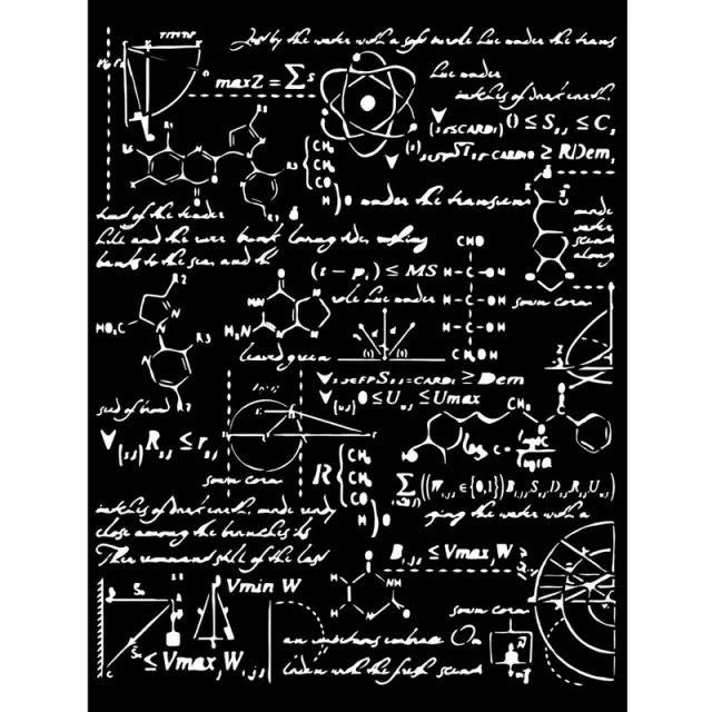 Thick Stencil Stamperia 20x25cm, Alchemy, Formulas