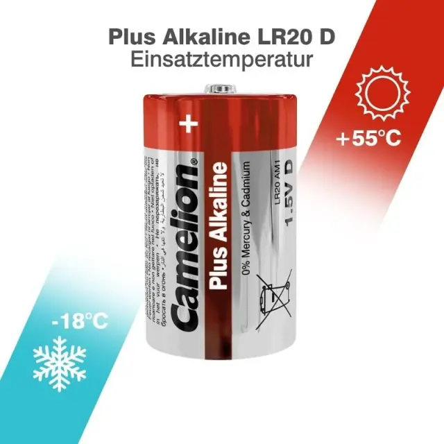 Camelion LR20-BP2 – Μπαταρία Αλκαλική D 1.5V (2τμχ) 2