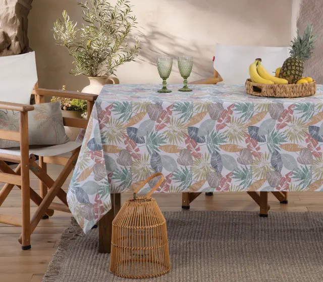 Nef-Nef Homeware Αλέκιαστο Τραπεζομάντηλο Leaferio 140x140 Πράσινο