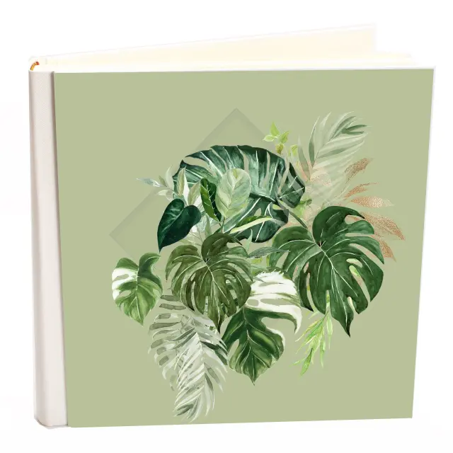Άλμπουμ δερματίνης my album boho style monstera 2 με ριζόχαρτο 35x35cm και κουτί άλμπουμ