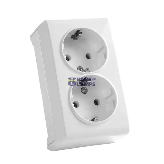 Vera White Two Gang Earthed Socket (NANU)
