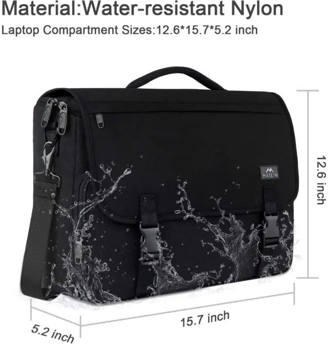 Υφασμάτινος Χαρτοφύλακας Matein 15,6 laptop 17L 1194 μαύρο - One Size 3