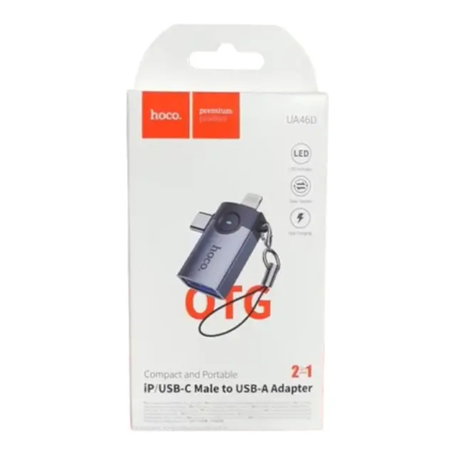 Hoco UA46D Μετατροπέας Lightning male σε USB-C male 1τμχ 2