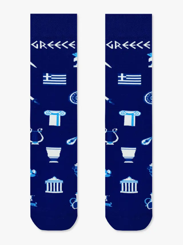 Κάλτσα Βαμβακερή με Σχέδια Greek Patterns NODO