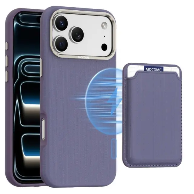 Magsafe Θήκη για iPhone 17 Pro Max/18 Pro Max με Αποσπώμενο Πορτοφόλι Καρτών-Purple OEM