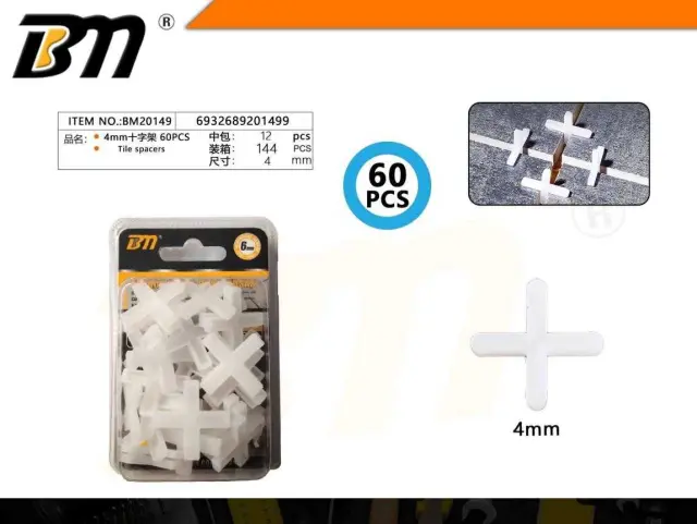 Σταυροί πλακιδίων - 4mm - Σετ 12 πακέτα των 60 τεμαχίων - 201499 2