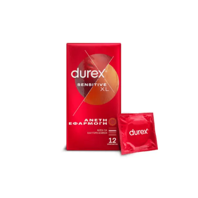 Durex | Προφυλακτικά Λεπτά Sensitive XL με Άνετη Εφαρμογή | 12τεμ